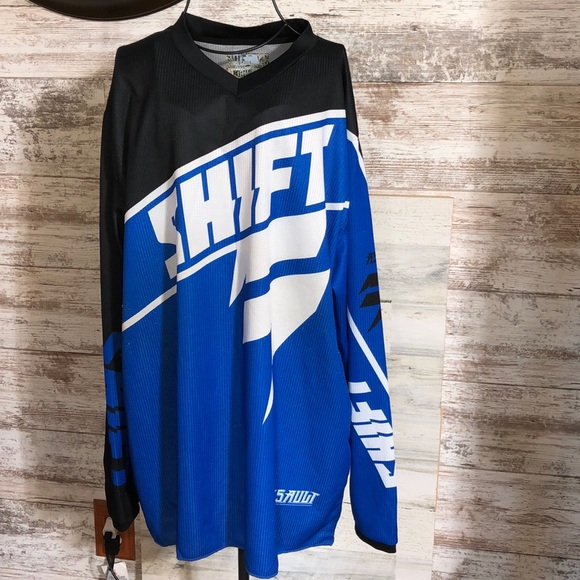 Shift Assault Mx motocross jersey white,blue and black mens large dirt bike top - Picture 3 of 10